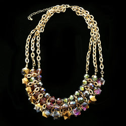 Luxury Faceted Necklace Gold/Multicolor NWOT