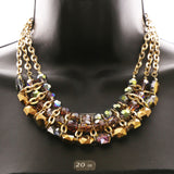 Luxury Faceted Necklace Gold/Multicolor NWOT