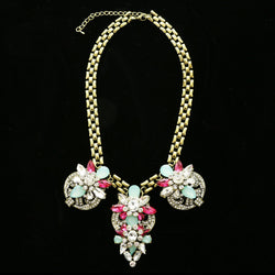 Luxury Crystal Necklace Gold/Pink NWOT