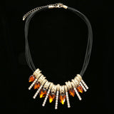 Luxury Crystal Necklace Gold/Orange NWOT