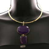 Luxury Semi-Precious Faceted Choker-Necklace Gold & Purple NWOT