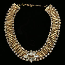 Luxury Crystal Necklace Gold NWOT