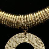 Luxury Semi-Precious Hammered Finsish Necklace Gold NWOT