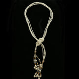 Luxury Crystal Pearl Y-Necklace Gold & White NWOT