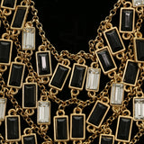 Luxury Crystal Choker-Necklace Gold/Black NWOT