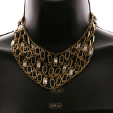 Luxury Crystal Choker-Necklace Gold/Black NWOT