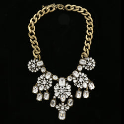 Luxury Crystal Antiqued Necklace Gold NWOT