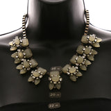 Luxury Crystal Antiqued Necklace Gold & White NWOT