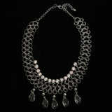 Luxury Crystal Choker-Necklace Gunmetal NWOT