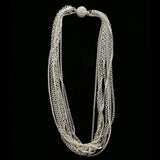 Luxury Crystal Magnetic Clasp Necklace Silver NWOT