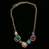 Luxury Crystal Necklace Gold/Multicolor NWOT