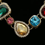 Luxury Crystal Necklace Gold/Multicolor NWOT