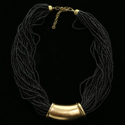 Luxury Beads Necklace Gold/Black NWOT
