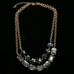 Luxury Faceted Necklace Gold/Gray NWOT