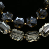 Luxury Faceted Necklace Gold/Gray NWOT