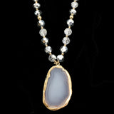 Luxury Stone Necklace Gold/White NWOT