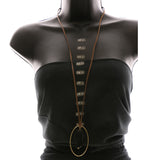 Luxury Stone Leather Necklace Gold & Black NWOT