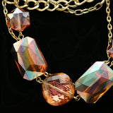 Luxury Faceted Necklace Gold/Orange NWOT