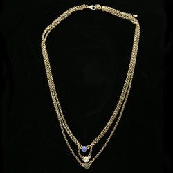 Luxury Crystal Necklace Gold/Blue NWOT
