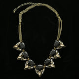 Luxury Crystal Antiqued Necklace Gold & Black NWOT