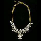 Luxury Crystal Necklace Gold/White NWOT