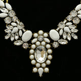 Luxury Crystal Necklace Gold/White NWOT