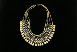 Luxury Pearl Faceted Necklace Gold & White NWOT