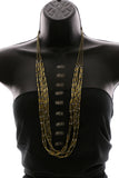 Luxury Faceted Necklace Gold/Dark-Silver NWOT