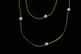Luxury Pearl Necklace Gold/Blue NWOT