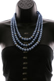 Luxury Pearl Crystal Necklace Gold & Blue NWOT