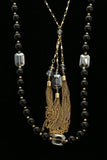 Luxury Faceted Necklace Gold/Black NWOT