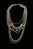 Luxury Faceted Necklace Gold/Clear NWOT