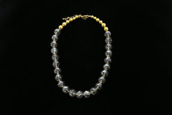 Luxury Faceted Necklace Gold/Clear NWOT