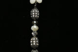 Luxury Crystal Faceted Y-Necklace Gunmetal & White NWOT