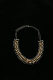 Luxury Leather Necklace Gunmetal/Brown NWOT