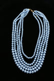Luxury Pearl Necklace Gold/Blue NWOT