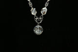 Luxury Crystal Faceted Necklace Silver & Clear NWOT