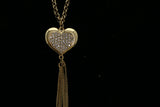 Luxury Crystal Heart Necklace Gold NWOT