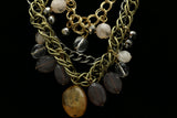 Luxury Faceted Necklace Gold/Brown NWOT