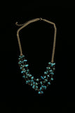 Luxury Semi-Precious Necklace Gold/Blue NWOT