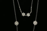 Luxury Faceted Flower Necklace Silver NWOT