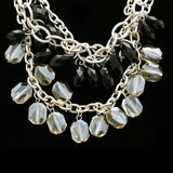 Luxury Faceted Necklace Silver/Black NWOT