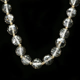 Luxury Faceted Crystal Necklace Gold & Clear NWOT