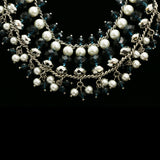 Luxury Faceted Pearl Necklace Silver & Blue NWOT