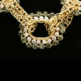 Luxury Faceted Crystal Necklace Gold & Green NWOT