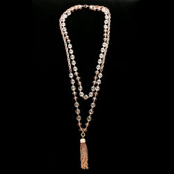 Luxury Faceted Rose Gold Y-Necklace Gold & Pink NWOT