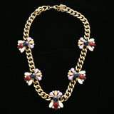 Luxury Faceted Crystal Necklace Gold & Purple NWOT