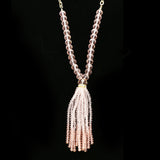 Luxury Faceted Crystal Necklace Gold & Pink NWOT