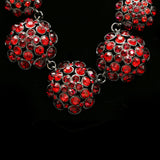 Luxury Crystal Necklace Gunmetal/Red NWOT