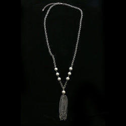 Luxury Y-Necklace Gunmetal/Dark-Silver NWOT